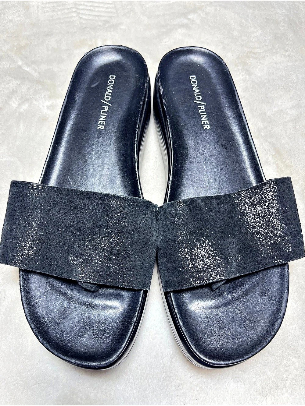 Donald J Pliner Fiji Black Slide Sandals US 9M